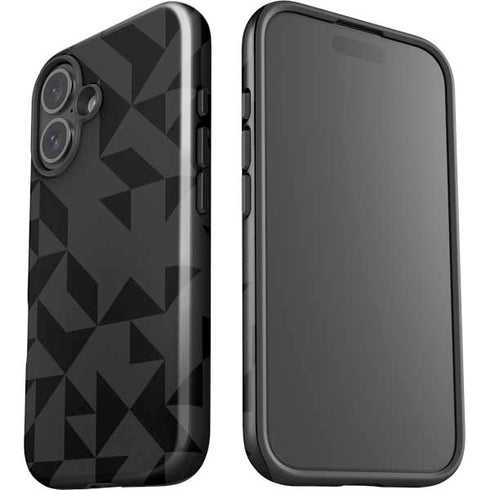Black Geometric iPhone 16 Plus Impact Case